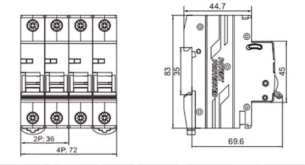 4P DC1000V 40A 6KA DC miniature circuit breaker